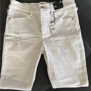 New Express Women White Denim Jeans size 10